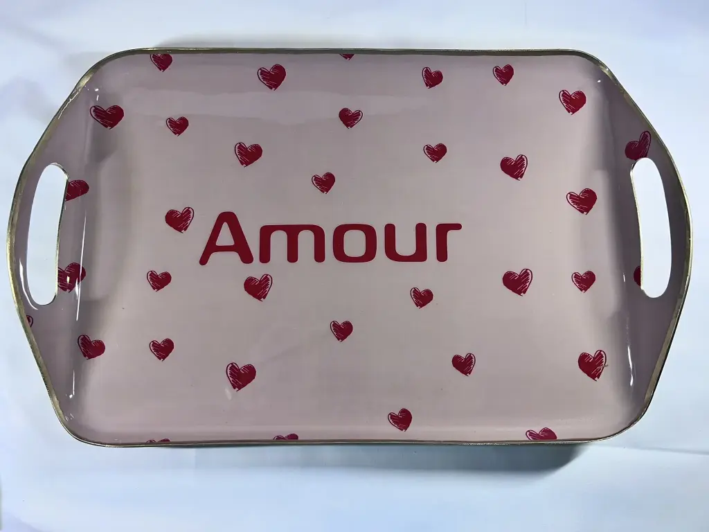 AMOUR PETITS COEURS ROUGE  - GRAND PLATEAUX POIGNEE