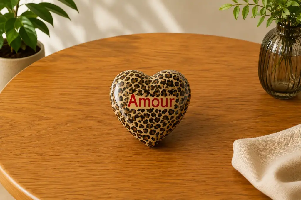 BOITE CŒUR LEOPARD AMOUR  - BOITES ALUMINIUM