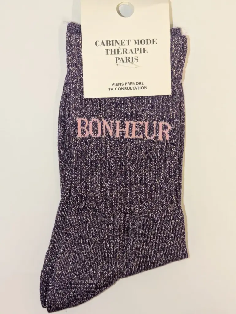BONHEUR VIOLET GLITTER  - CHAUSSETTES GLITTER ENFANTS
