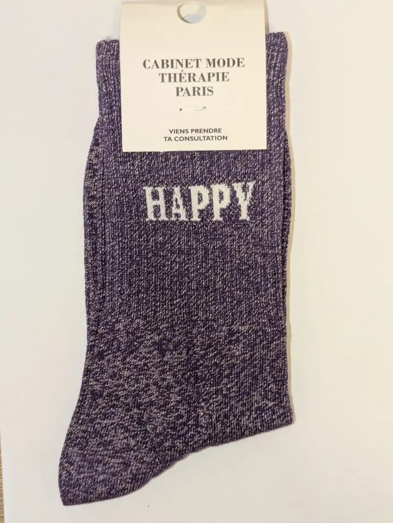 HAPPY VIOLET  - CHAUSSETTES GLITTER ADULTES 