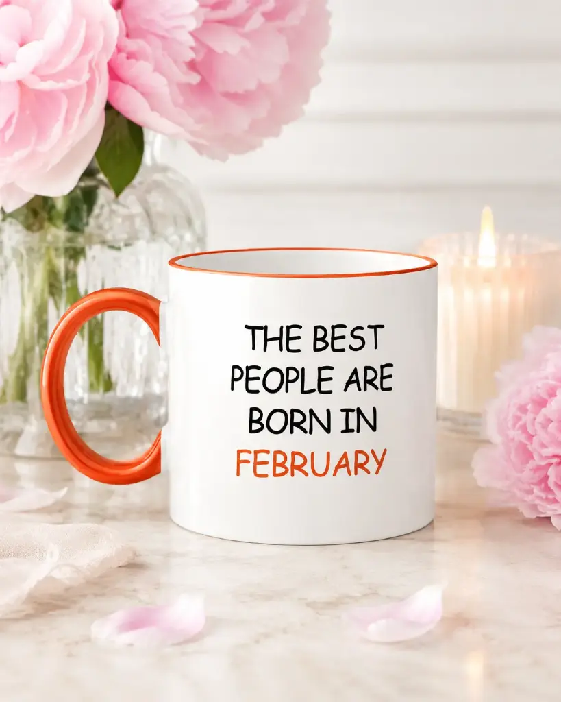 HE BEST PEOPLE ARE BORN IN FEBRUARY  - TASSE ANNIVERSAIRE