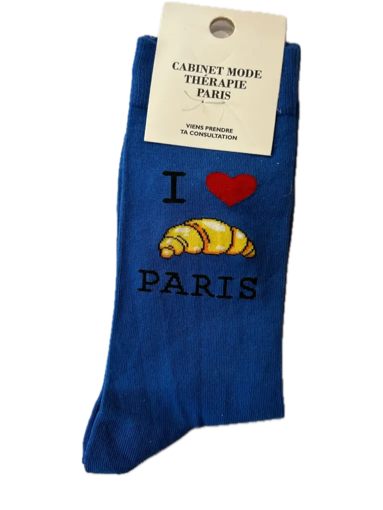 I LOVE PARIS BLEU - CHAUSSETTES ADULTES