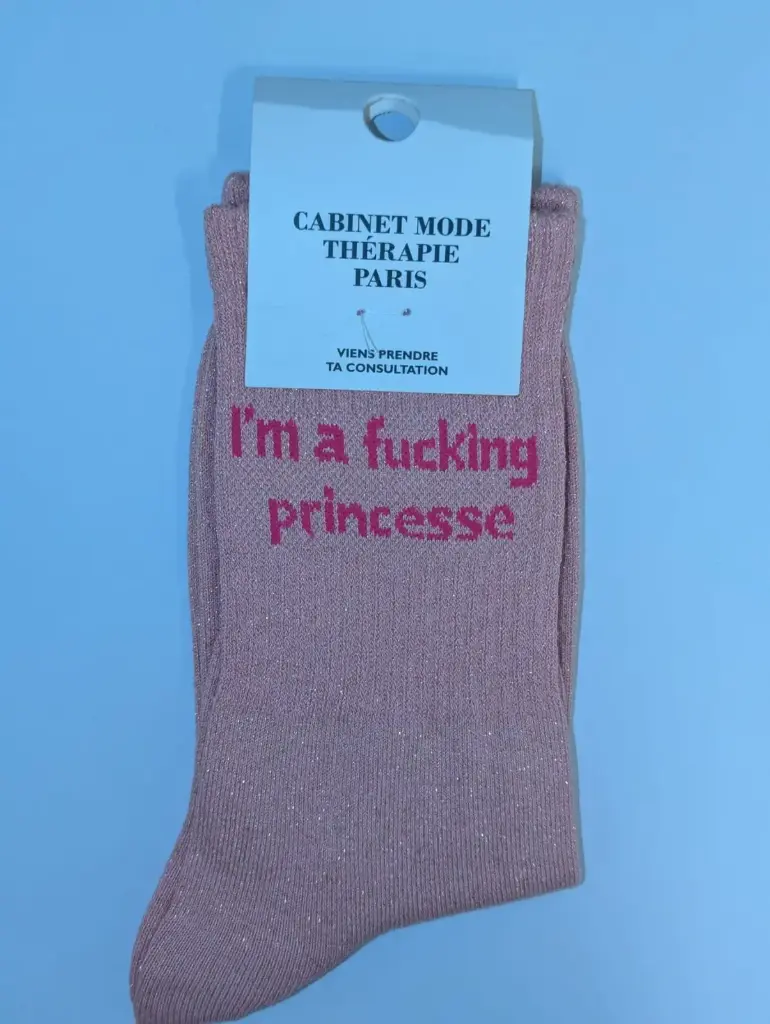 I'M FUCKING PRINCESSE ROSE  - CHAUSSETTES GLITTER ADULTES 