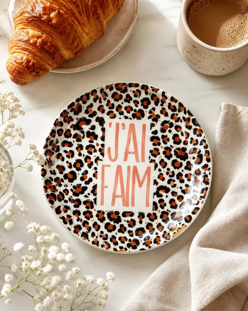 J'AI FAIM ASSIETTE LÉOPARD  - ASSIETTES