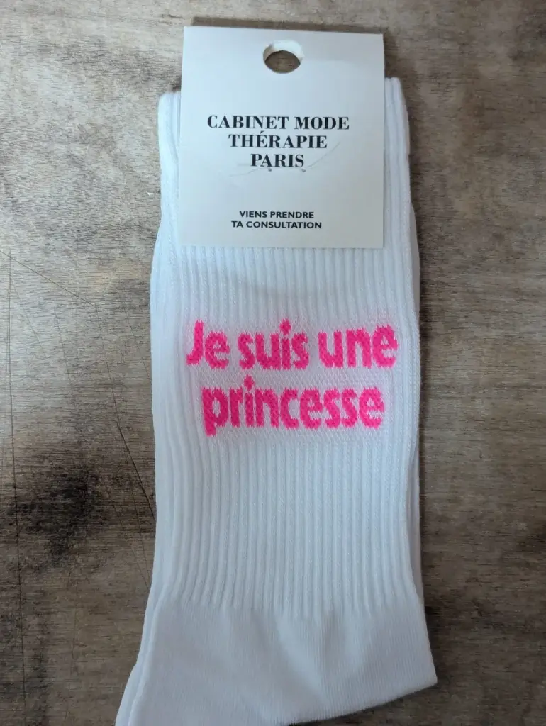 JE SUIS UNE PRINCESSE BLANC  - CHAUSSETTES ADULTES
