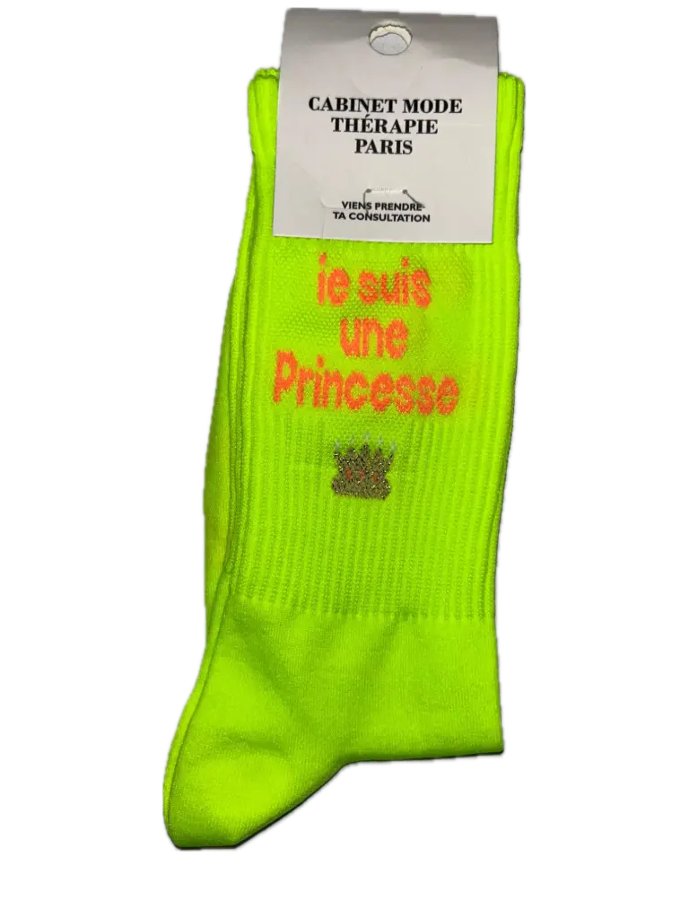 JE SUIS UNE PRINCESSE JAUNE  - CHAUSSETTES ADULTES