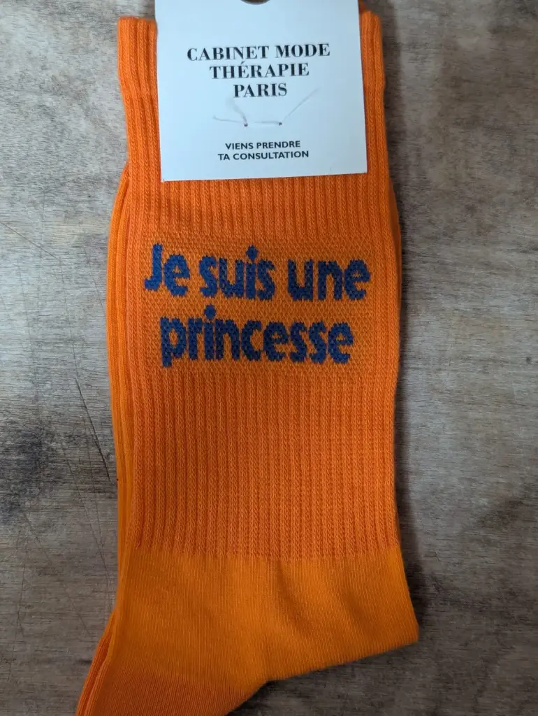 JE SUIS UNE PRINCESSE ORANGE  - CHAUSSETTES ADULTES