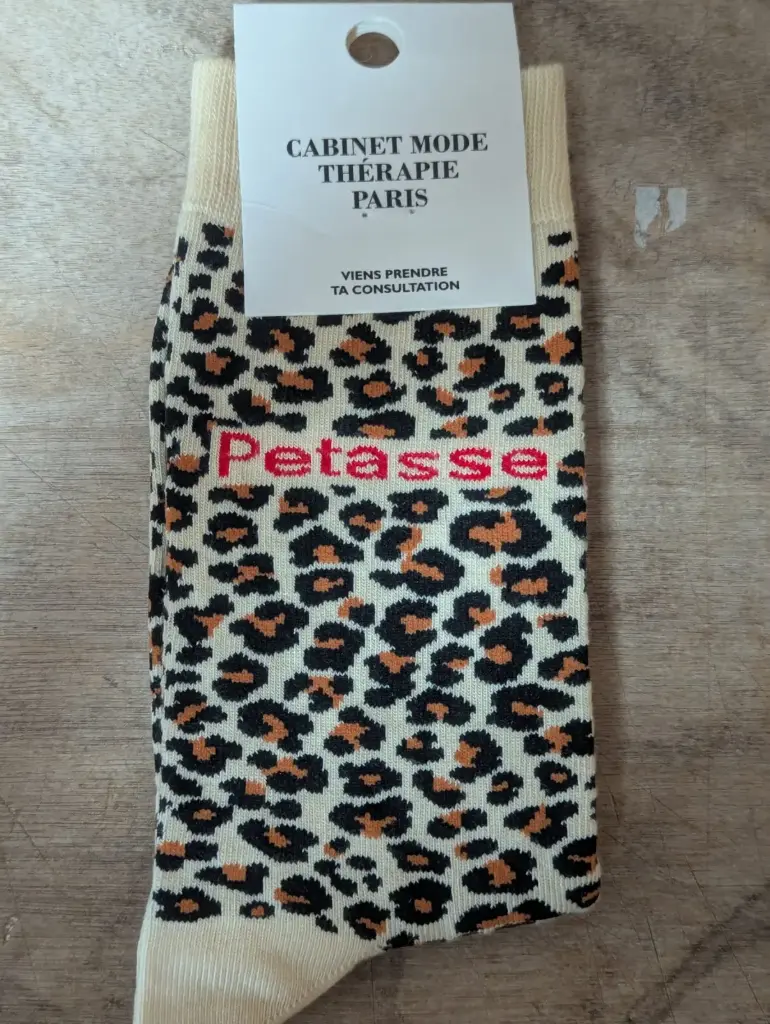 LEOPARD BEIGE PETASSE  - CHAUSSETTES ADULTES
