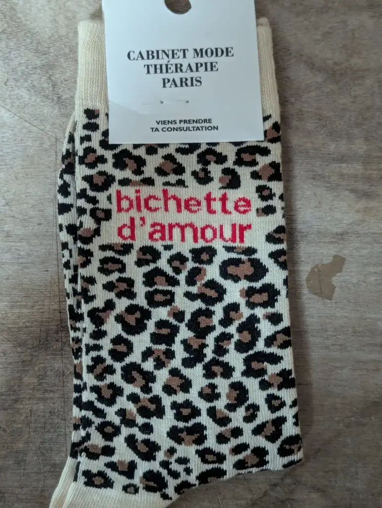 LEOPARD BEIGE BICHETTE D'AMOUR  - CHAUSSETTES ADULTES