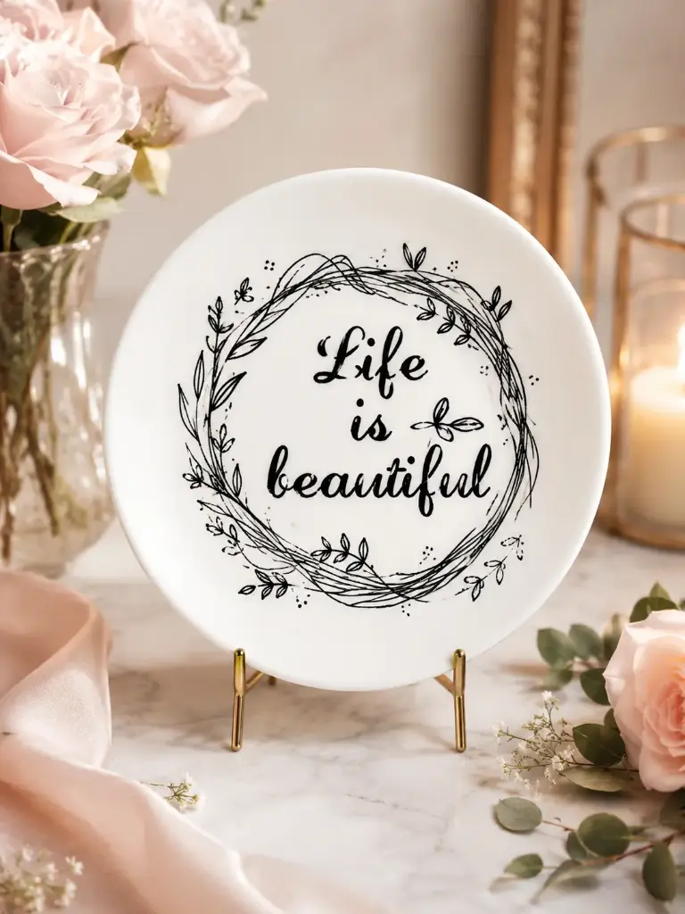 LIFE IS BEAUTIFUL ASSIETTE BLANCHE  - ASSIETTES