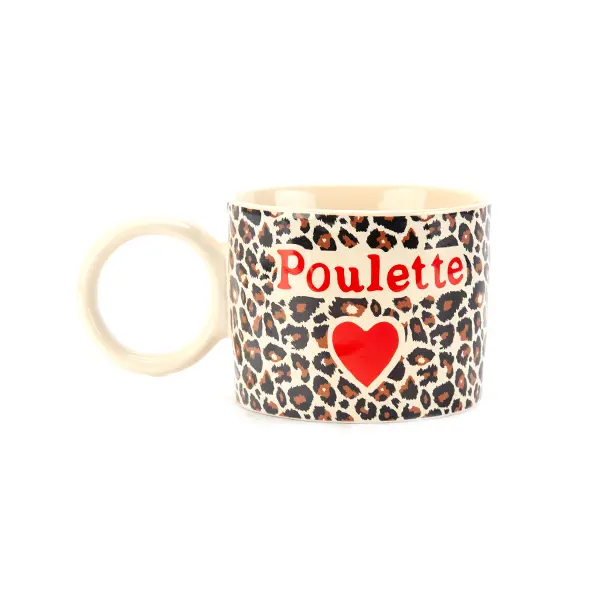 POULETTE LÉOPARD MESSAGE  - TASSE GRANDE