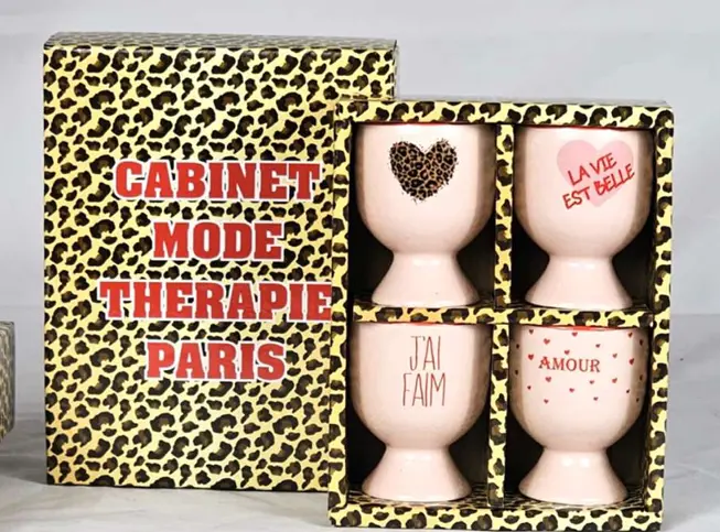 SET COQUETIER CŒUR:LA VIE EST BELLE/ J'AI FAIM/ AMOUR  - SET COQUETIERS