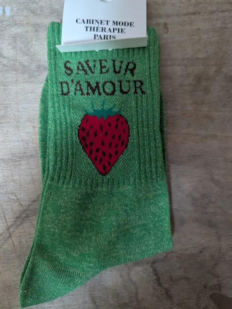 SAVEUR D'AMOUR VERT - CHAUSSETTES GLITTER ADULTE