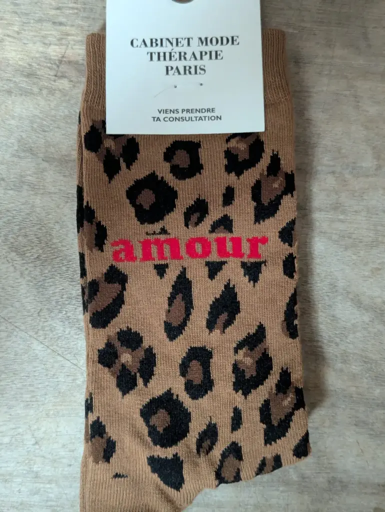 LEOPARD AMOUR BRUN - CHAUSSETTES ADULTES