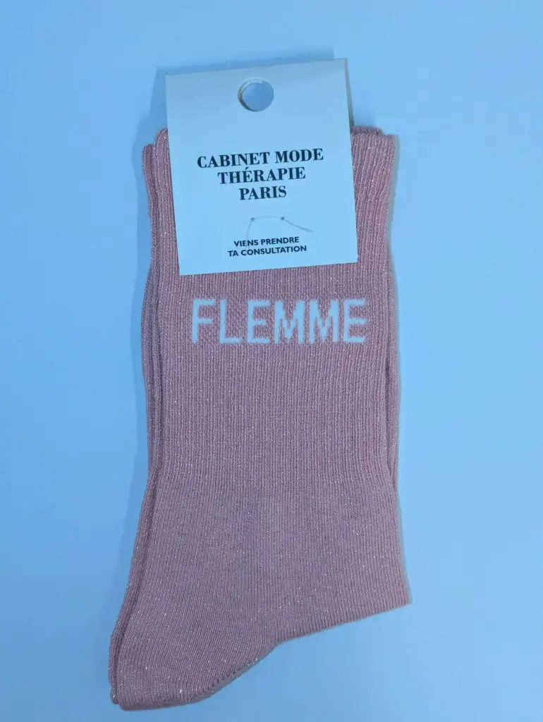 FLEMME ROSE - CHAUSSETTES GLITTER ADULTES 