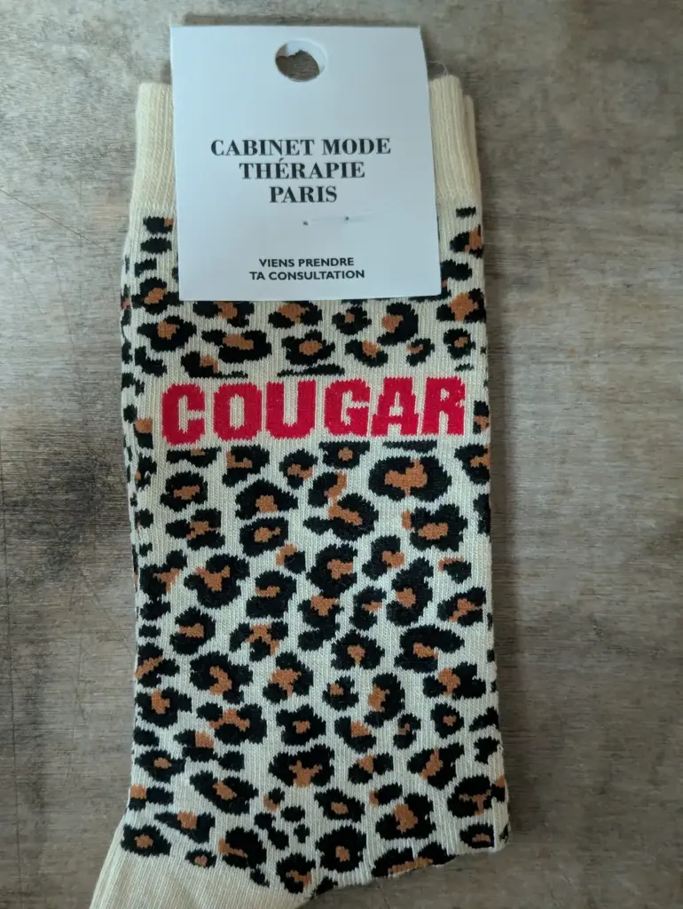 LEOPARD BEIGE COUGAR - CHAUSSETTES ADULTES