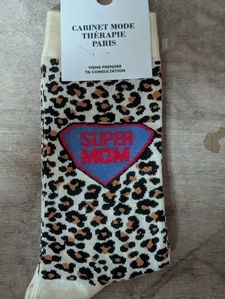 LEOPARD BEIGE SUPER MOM - CHAUSSETTES ADULTES