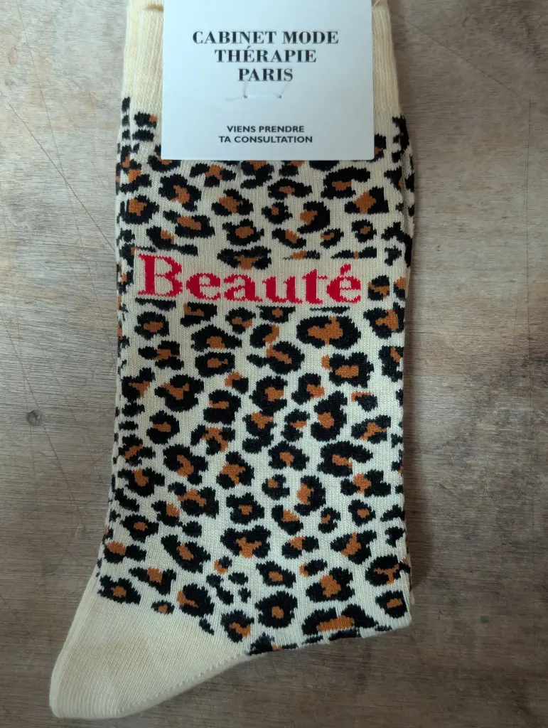 LEOPARD BEIGE BEAUTE - CHAUSSETTES ADULTES 