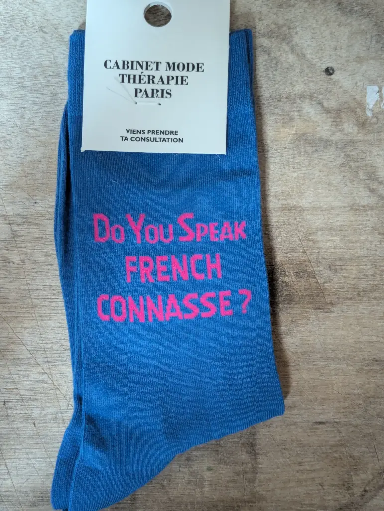 DO YOU SPEAK FRENCH CONNASSE BLEU - CHAUSSETTES ADULTES 