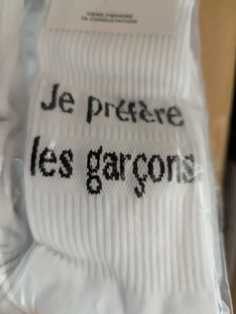 JE PREFERE LES GARCONS BLANC - CHAUSSETTES ADULTES 