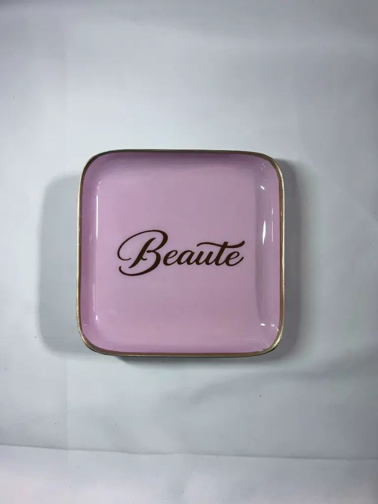 BEAUTE ROSE DORE - PETITS PLATEAUX  CARRE 12.5 X12.5   
