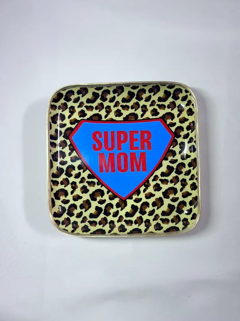 SUPER MOM LEOPARD - PETITS PLATEAUX  CARRE 12.5 X12.5    