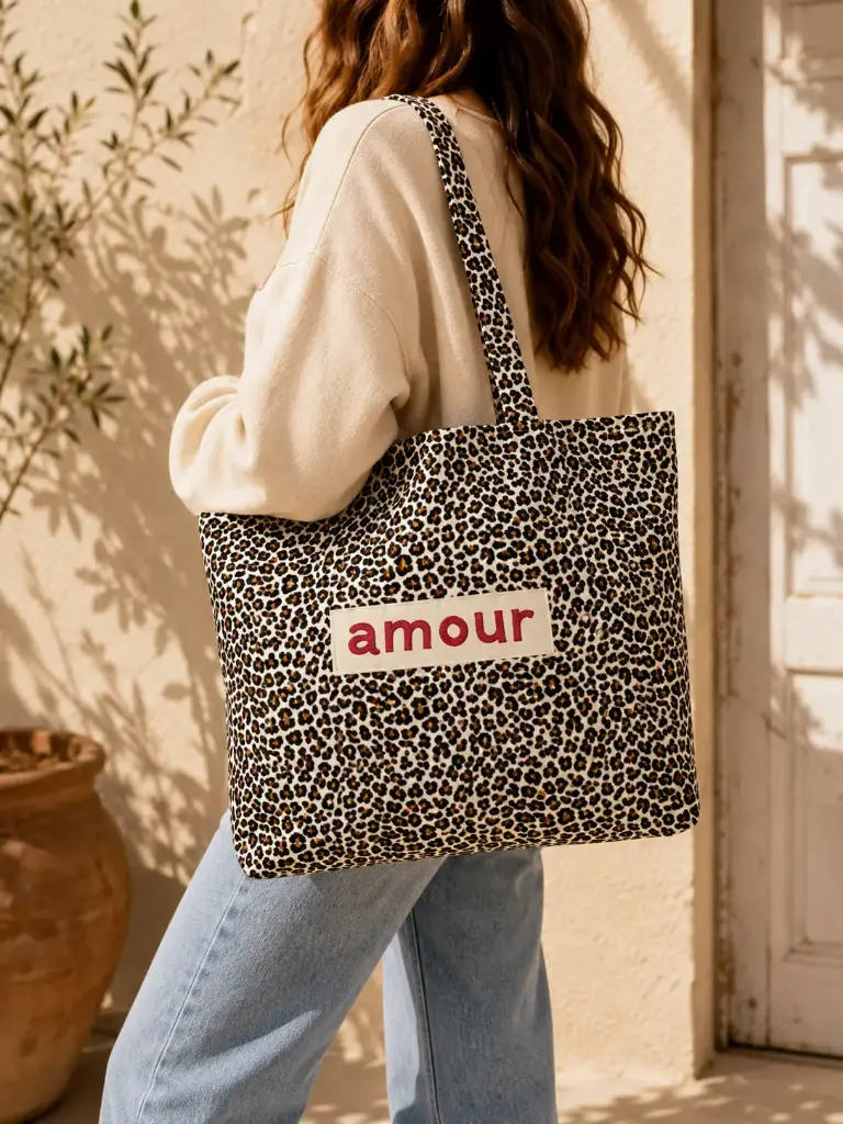 CABAS AMOUR LEOPARD - CABAS 45X15X45 