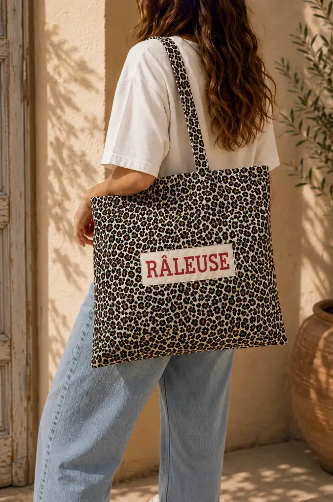 CABAS RALEUSE LEOPARD  - CABAS 45X15X45 