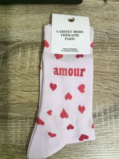 AMOUR COEUR ROSE  - CHAUSSETTES ADULTES