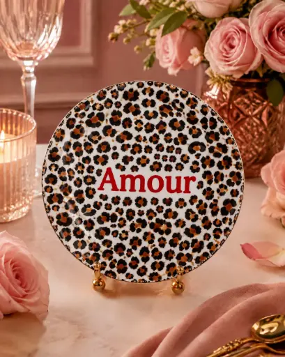 AMOUR ASSIETTE LÉOPARD  - ASSIETTES