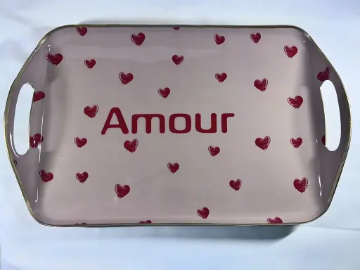 AMOUR PETITS COEURS ROUGE  - GRAND PLATEAUX POIGNEE