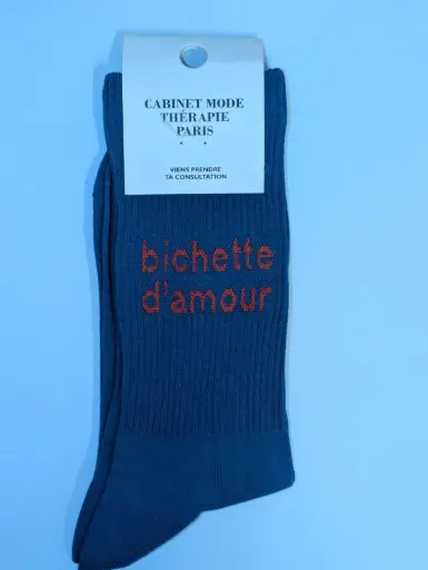 BICHETTE D'AMOUR BLEU  - CHAUSSETTES ADULTES