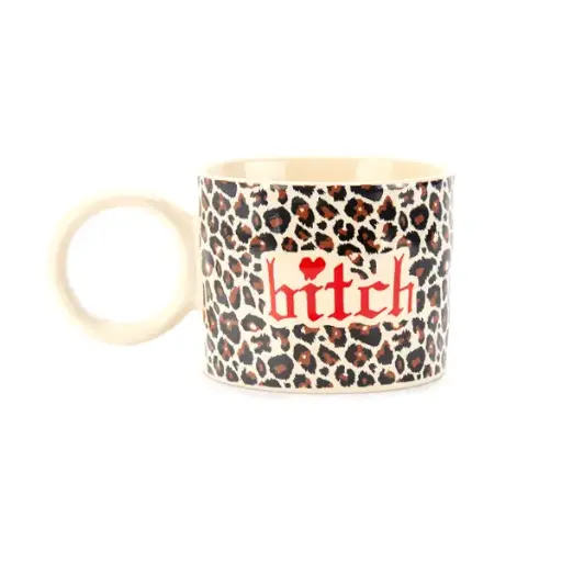 BITCH LÉOPARD MESSAGE  - TASSE GRANDE