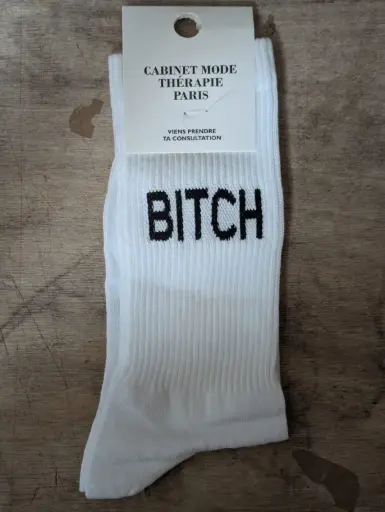 BITCH WHITE  - CHAUSSETTES ADULTES