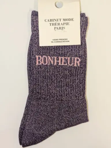 BONHEUR VIOLET  - CHAUSSETTES GLITTER ADULTES