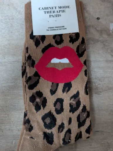 BOUCHE LEOPARD BRUN - CHAUSSETTES ADULTES