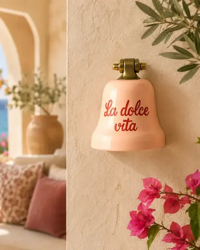 CLOCHE MURALE DOLCE VITA ROSE  - CLOCHES MURALES
