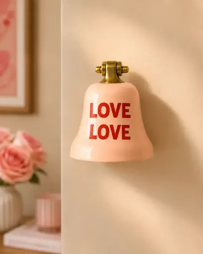 CLOCHE MURALE LOVE LOVE ROSE - CLOCHES MURALES
