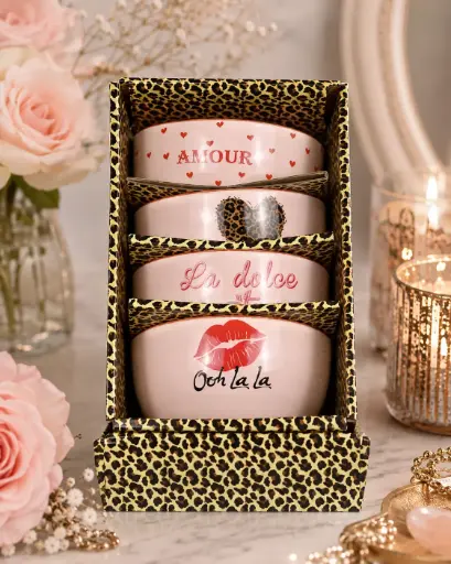 COFFRET BOLS AMOUR/ CŒUR/ LA DOLCE VITA/ OOH LA LA  - COFFRET BOL