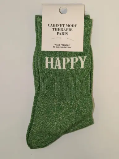HAPPY VERT GLITTER  - CHAUSSETTES GLITTER ENFANTS
