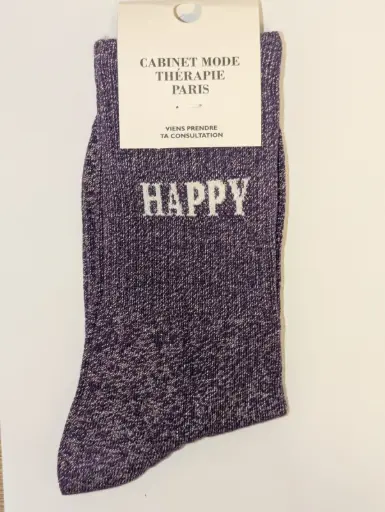 HAPPY VIOLET  - CHAUSSETTES GLITTER ADULTES 