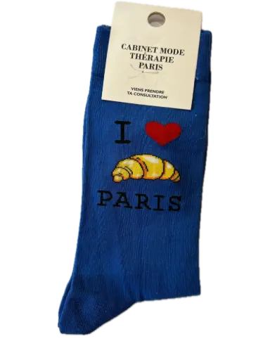 I LOVE PARIS BLEU - CHAUSSETTES ADULTES