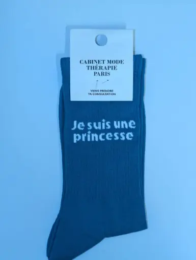 JE SUIS UNE PRINCESSE BLEU - CHAUSSETTES ADULTES