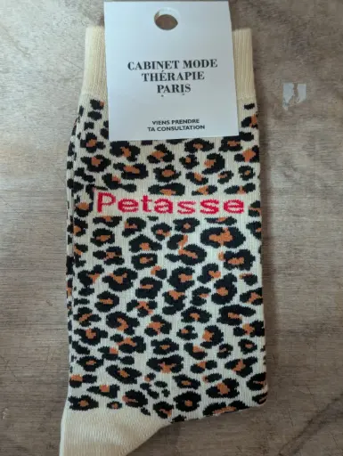LEOPARD BEIGE PETASSE  - CHAUSSETTES ADULTES