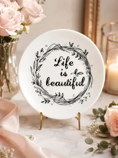 LIFE IS BEAUTIFUL ASSIETTE BLANCHE  - ASSIETTES