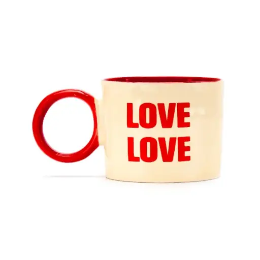  TASSE GRANDE - LOVE LOVE ANSE ET FOND ROUGE