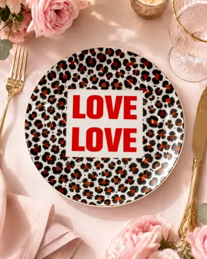 LOVE LOVE ASSIETTE LÉOPARD  - ASSIETTES