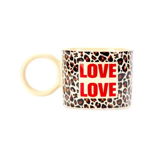 TASSE GRANDE - LOVE LOVE LÉOPARD MESSAGE 