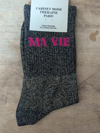 MA VIE GRIS  - CHAUSSETTES GLITTER ADULTES 