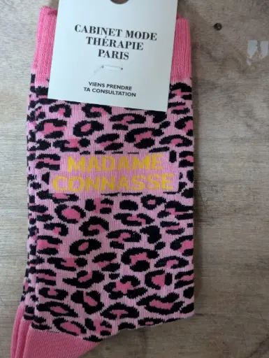 MADAME CONNASSE LEOPARD ROSE  - CHAUSSETTES ADULTES